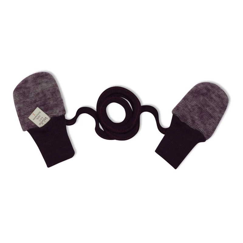 Baby Fleece‑Fäustlinge Schurwolle Lila Gr. 7–10 cm Cosilana