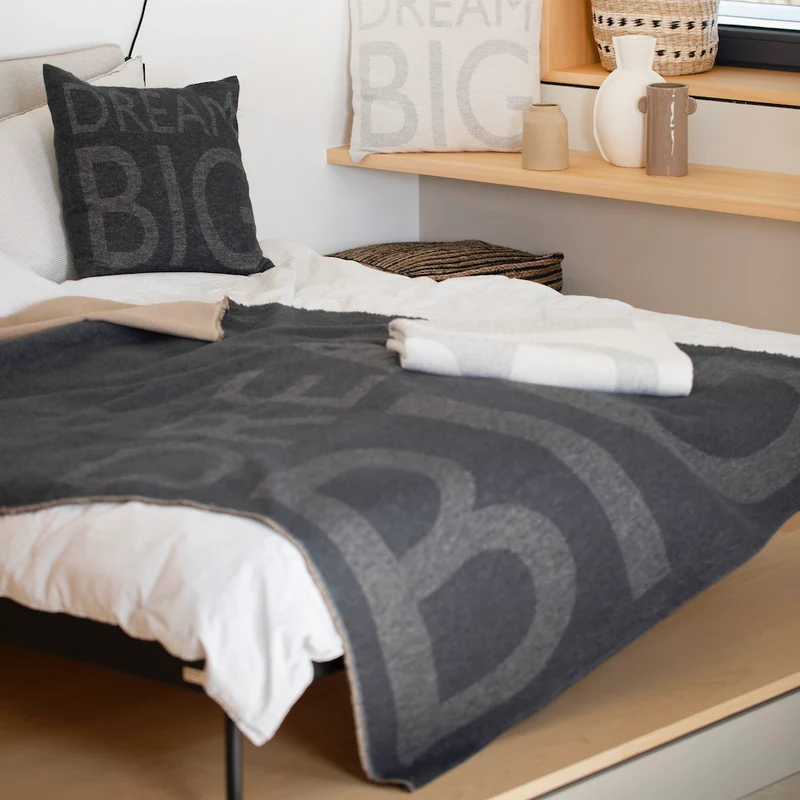 Nordic Flanelldecke Dream big anthrazit
