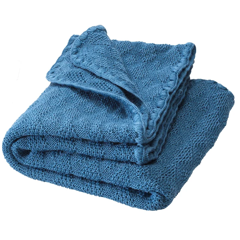 DISANA Woll-Babydecke Taubenblau