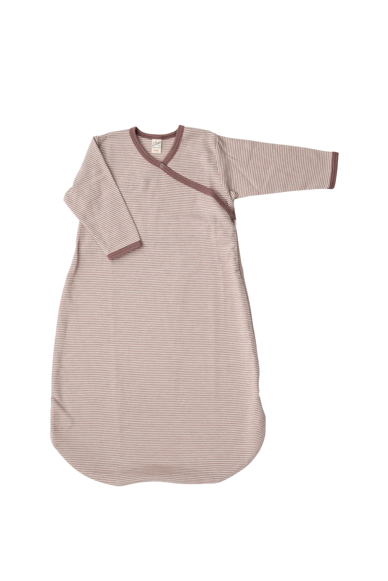 LILANO Wolle Seide Wickelschlafsack Mauve Gestreift