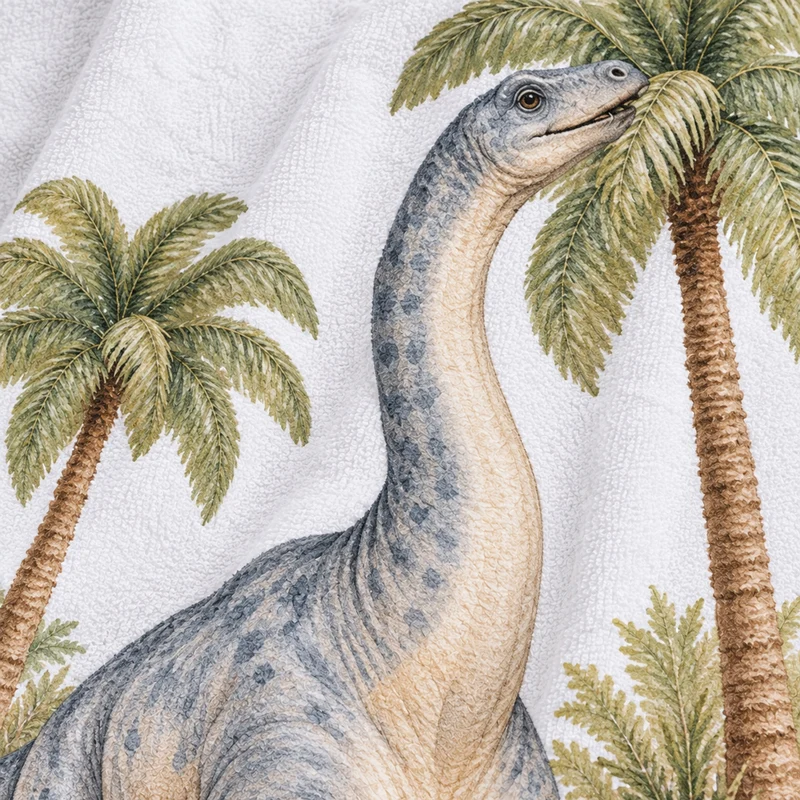 Handtuch Dinosaurier Langhals in der Savanne mit Namen