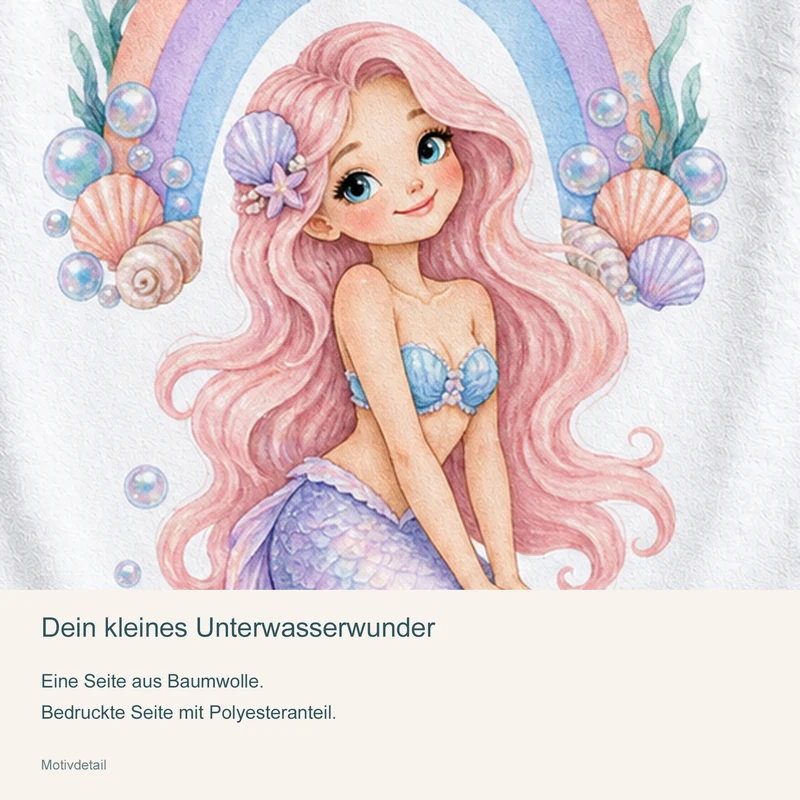 Handtuch Meerjungfrau Regenbogenbucht mit Namen