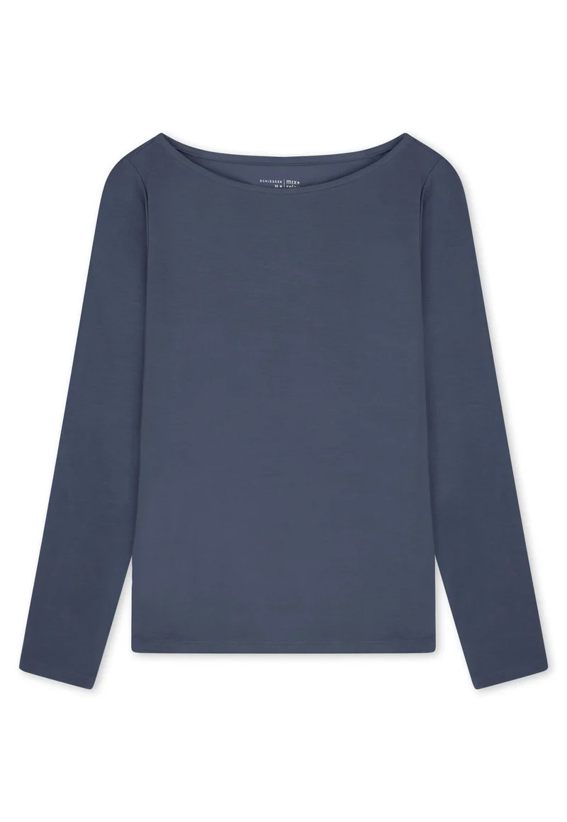 Shirt langarm U-Boot-Ausschnit