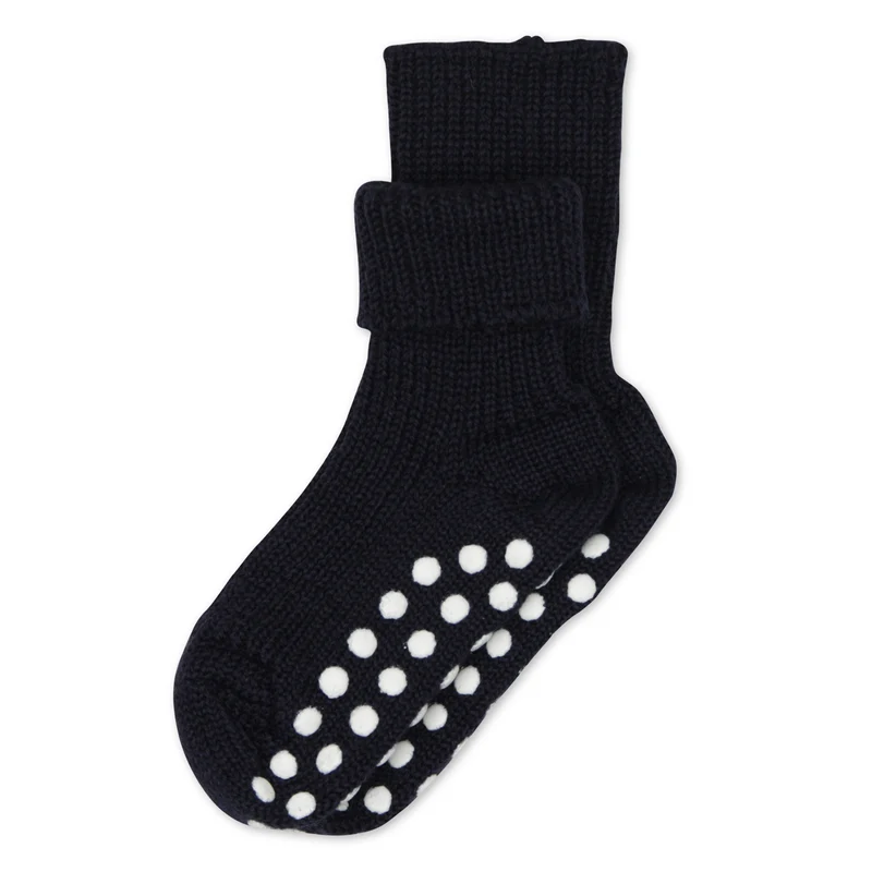 Kinder Stopper Socke Grobstrick reine Bio-Schurwolle von Hirsch Natur