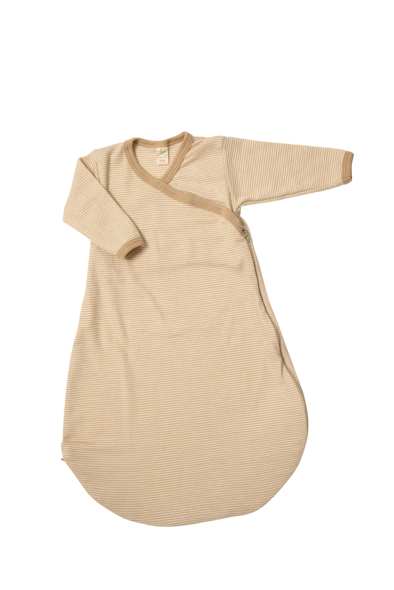 LILANO Wolle Seide Wickelschlafsack Sand Gestreift
