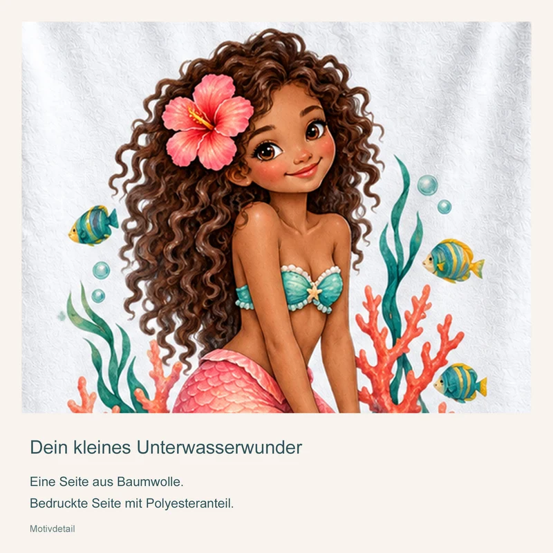 Handtuch Meerjungfrau Korallengarten mit Namen