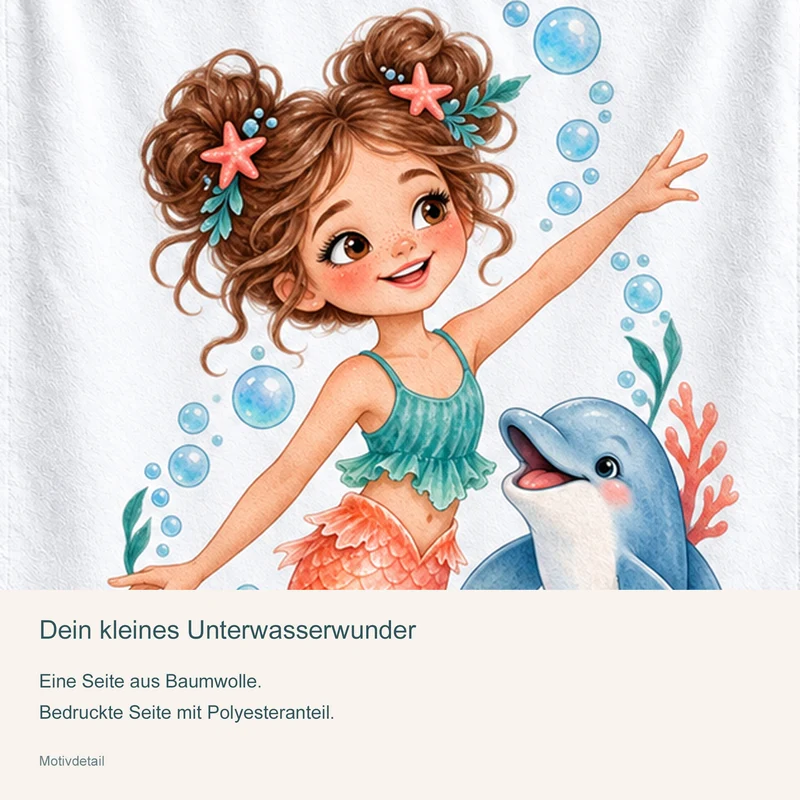 Handtuch Meerjungfrau Delfinfreundin mit Namen