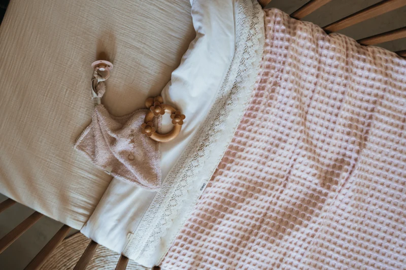 Bassinet blanket cotton fleece Amsterdam cotton candy