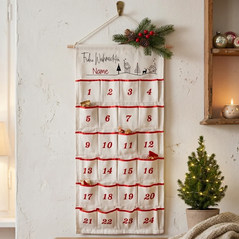 Adventskalender mit personalisierbarem Namen - Vorfreude auf Weihnachten