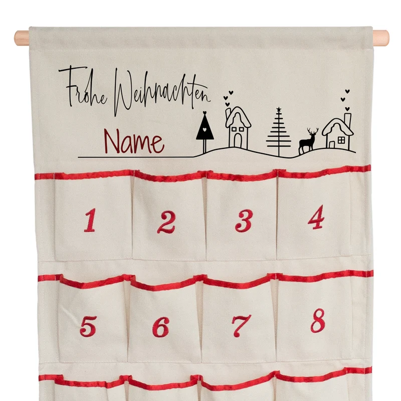 Adventskalender mit personalisierbarem Namen - Vorfreude auf Weihnachten
