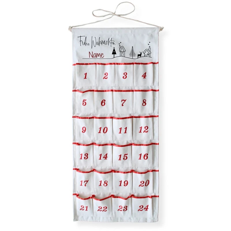 Adventskalender mit personalisierbarem Namen - Vorfreude auf Weihnachten