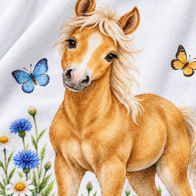 Handtuch mit Namen – Kleines Wiesenpony
