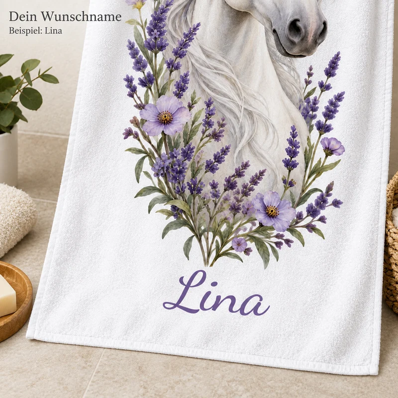 Handtuch mit Namen – Lavendel-Schimmel