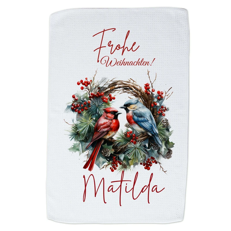 Personalisiertes Geschirrtuch Weihnachten - Ein Fest der Farben