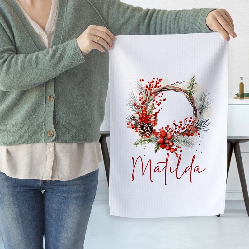 Personalisiertes Geschirrtuch Weihnachten - Ein festlicher Willkommensgruß