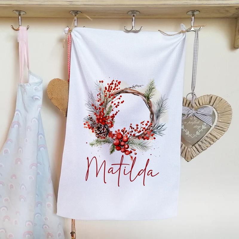 Personalisiertes Geschirrtuch Weihnachten - Ein festlicher Willkommensgruß