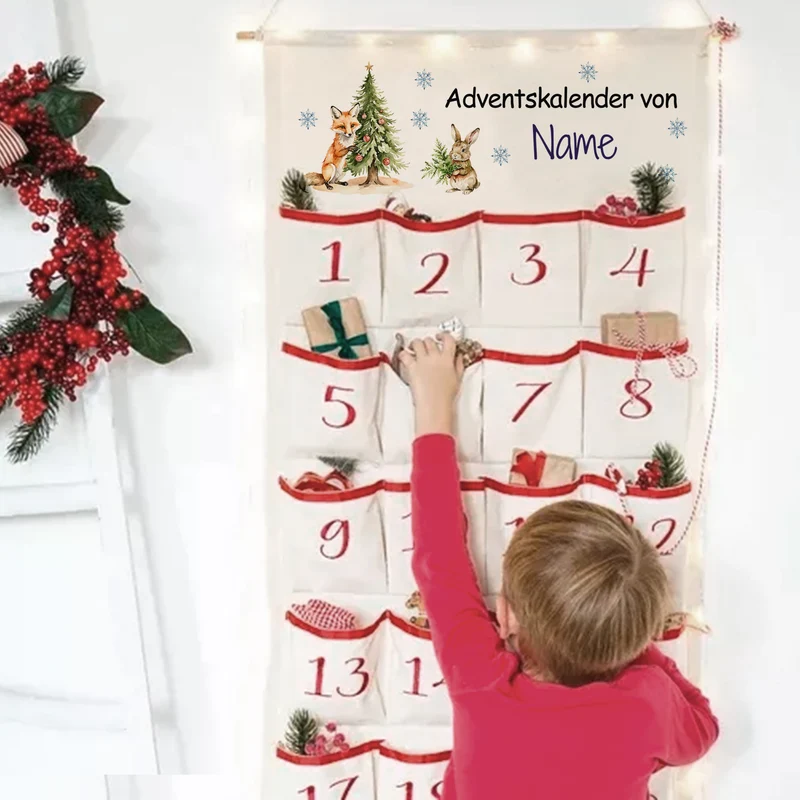 Adventskalender mit personalisierbarem Motiv - Vorfreude auf Weihnachten