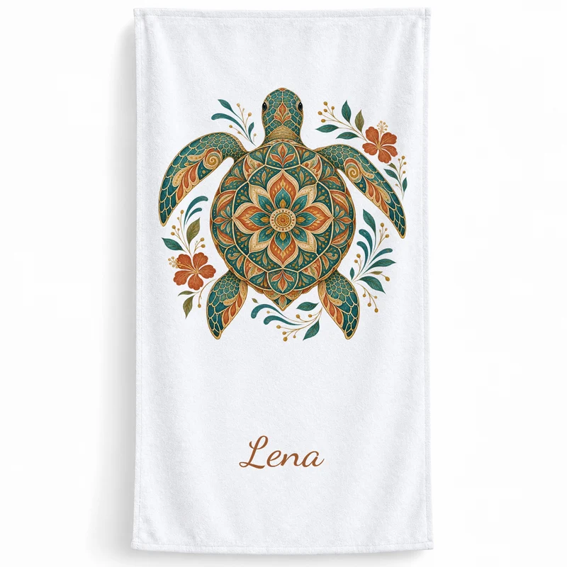 Handtuch Schildkröte Boho-Schildkröte mit Namen