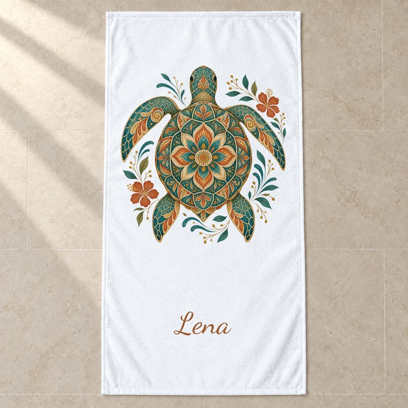 Handtuch Schildkröte Boho-Schildkröte mit Namen