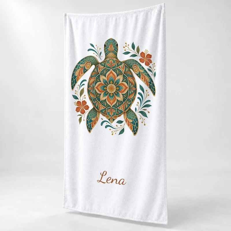 Handtuch Schildkröte Boho-Schildkröte mit Namen