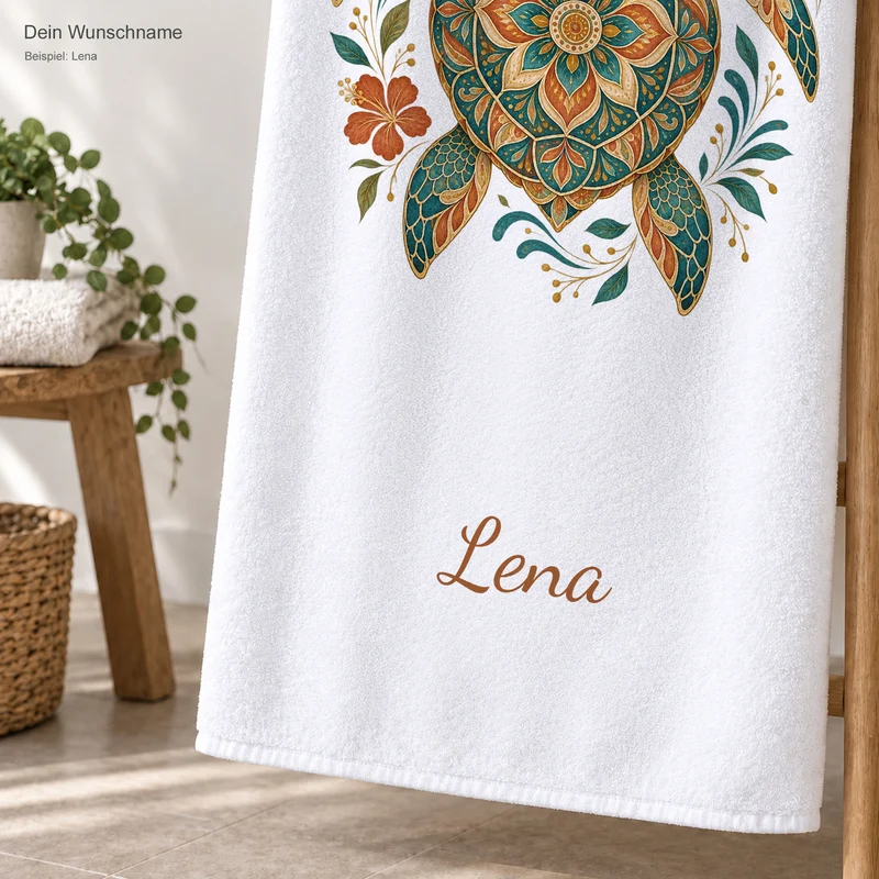 Handtuch Schildkröte Boho-Schildkröte mit Namen