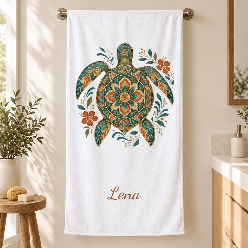 Handtuch Schildkröte Boho-Schildkröte mit Namen