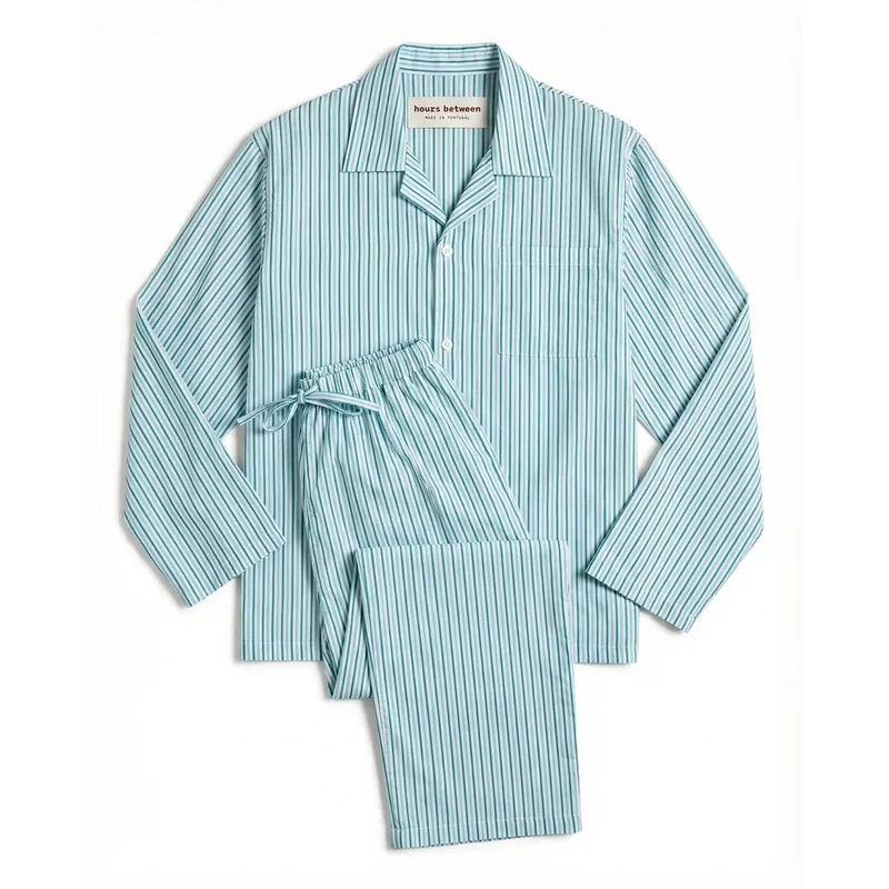 Long Sleeve & Pant Set — Green Stripe