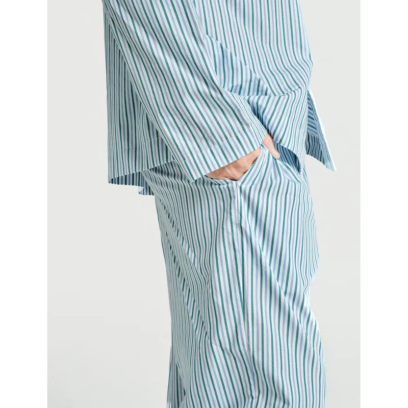 Long Sleeve & Pant Set — Green Stripe
