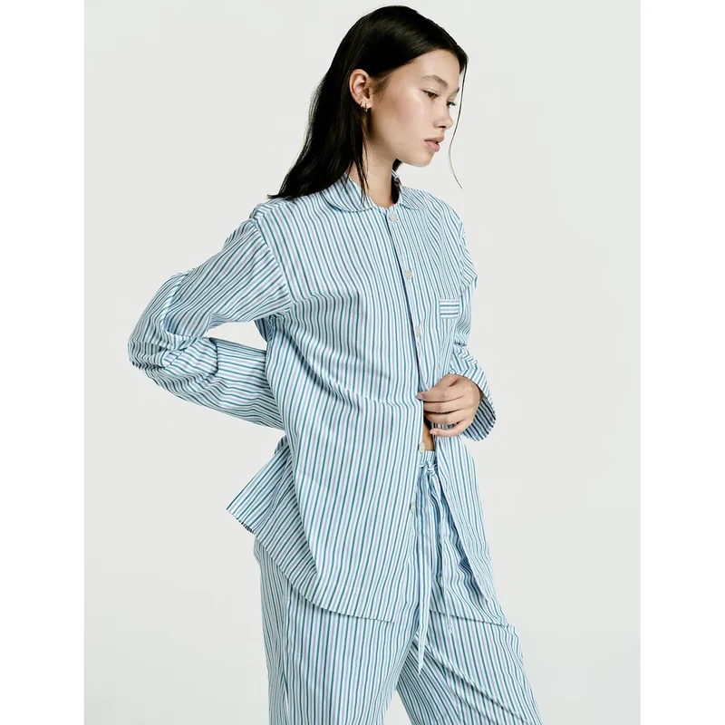 Long Sleeve & Pant Set — Green Stripe