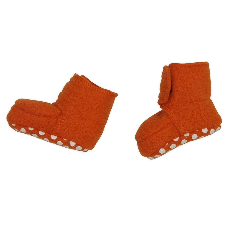 Baby Walkschuhe Schurwolle Orange Gr. 01 (4–8 Monate) Disana