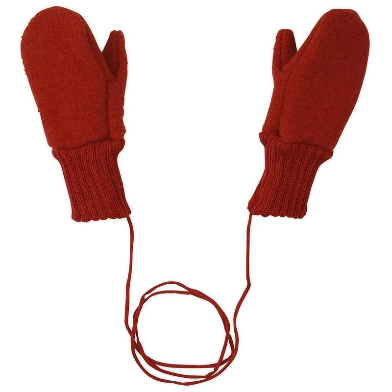 S Walk‑Handschuhe 100% Schurwolle Rot Disana (1–2 Jahre)