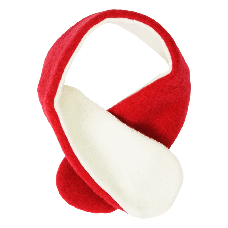 Baby Fleece‑Schal Schurwolle 60×8 cm Reiff – Anthrazit, Rot & Grün
