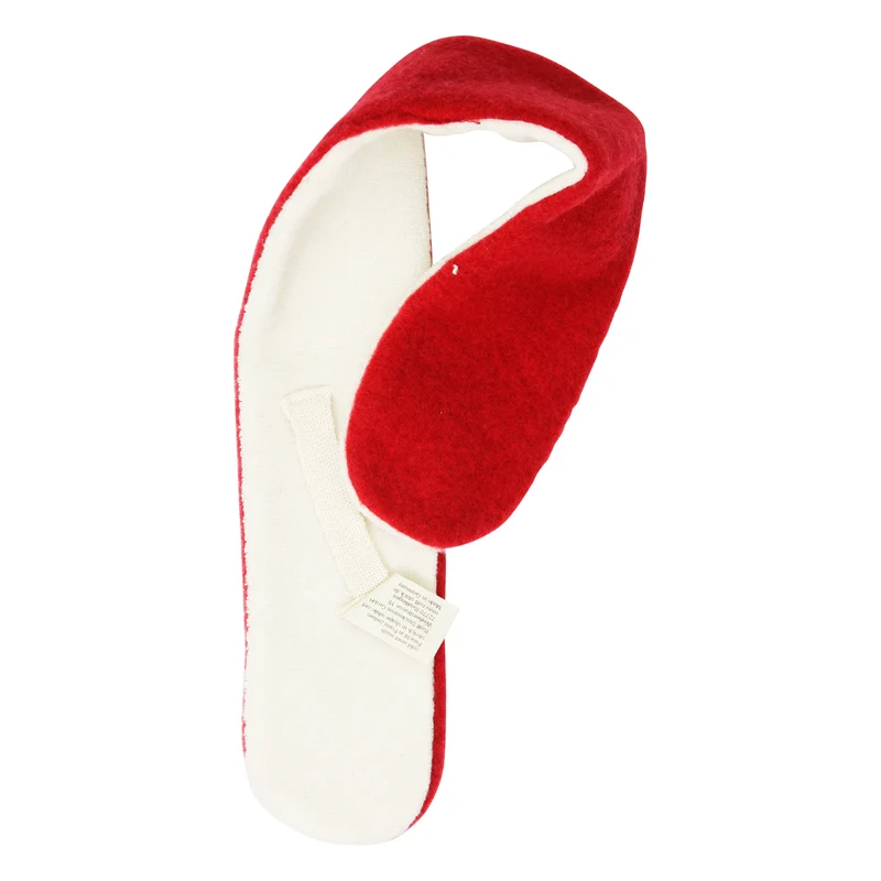 Baby Fleece‑Schal Schurwolle 60×8 cm Reiff – Anthrazit, Rot & Grün