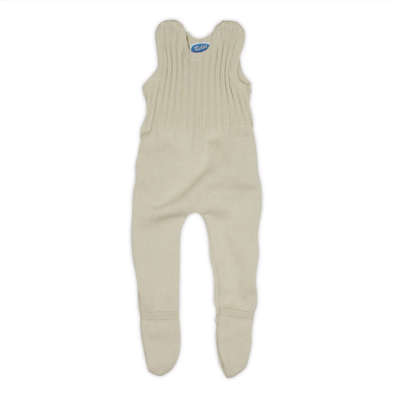 74/80 Baby Strick‑Strampler 100% Schurwolle Natur Reiff