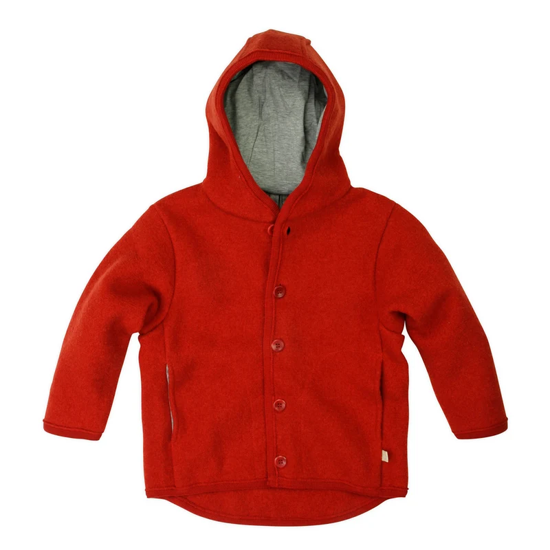 62/68 Baby Walk‑Jacke Schurwolle Rot Disana