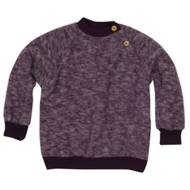 50/56 Baby Wollfleece‑Pulli Schurwolle Lila Cosilana