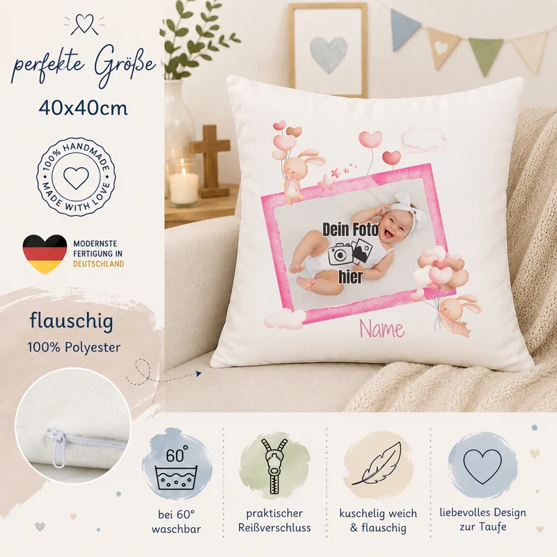 Kissen Babyfoto - Ein Lächeln für dein Zuhause