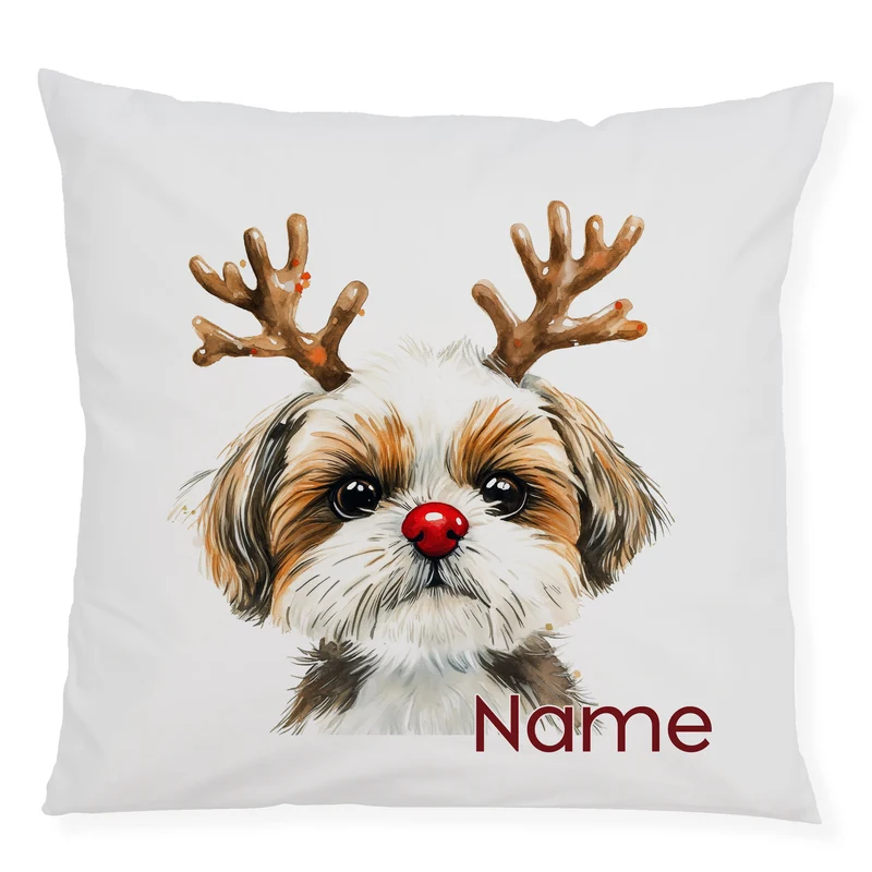 Kissenbezug Weihnachten Hund mit Geweih