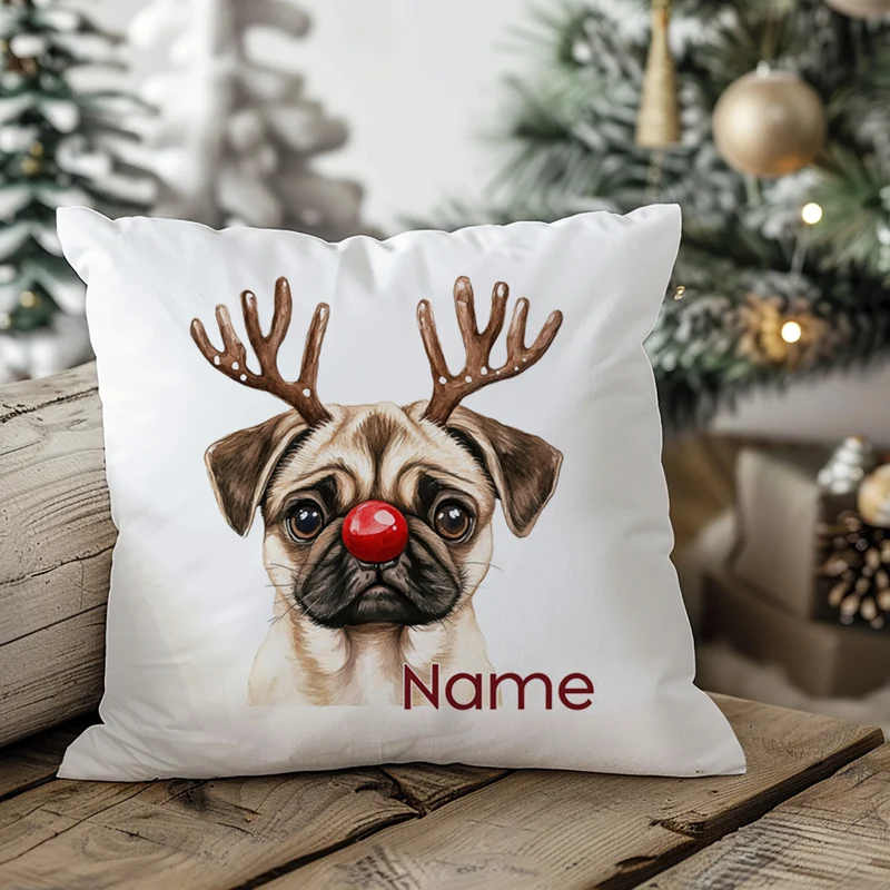 Kissenbezug Weihnachten Mops