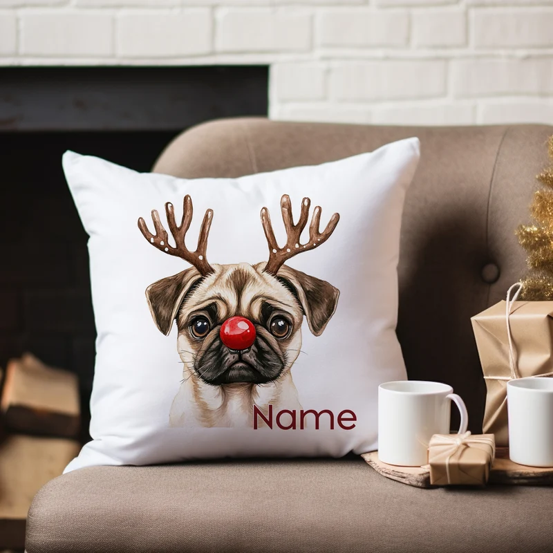 Kissenbezug Weihnachten Mops