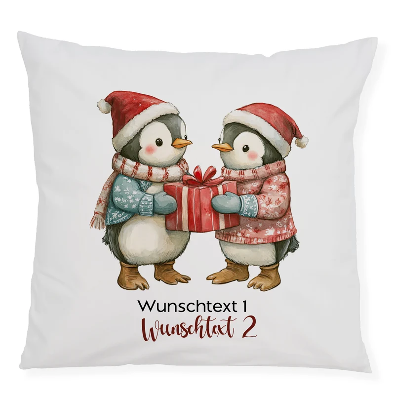 Kissenbezug Pinguine - Freude Teilen
