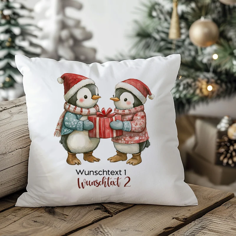 Kissenbezug Pinguine - Freude Teilen