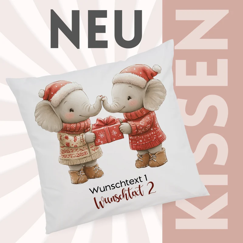 Kissenbezug Elefantenfreunde - Für liebevolle Momente