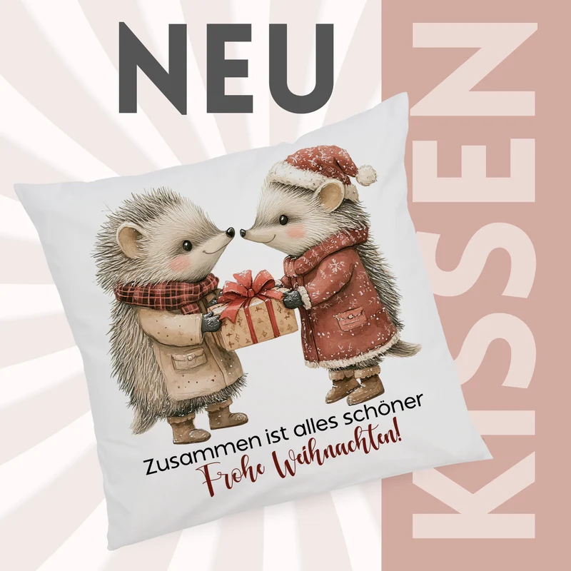 Kissenbezug Weihnachts-Motiv - Gemeinsam Freude teilen