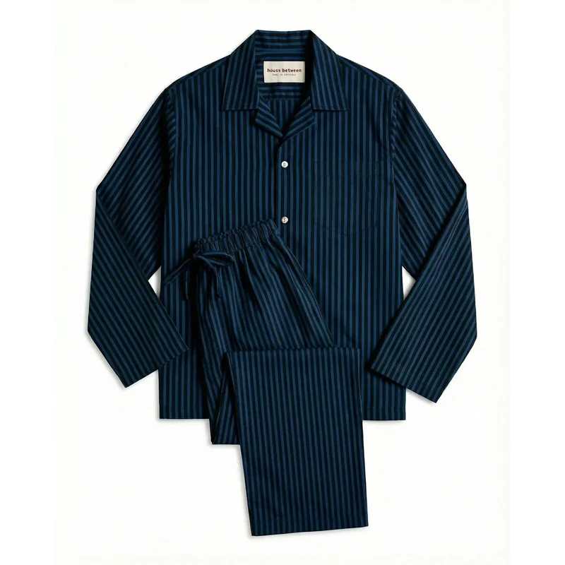 Long Sleeve & Pant Set — Navy Stripe