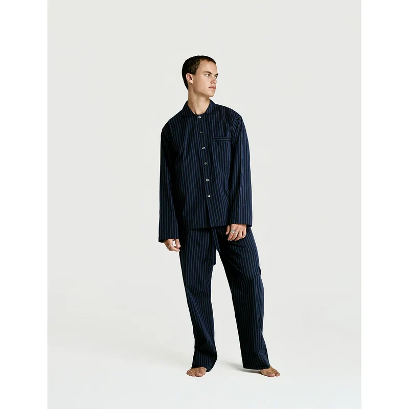 Long Sleeve & Pant Set — Navy Stripe