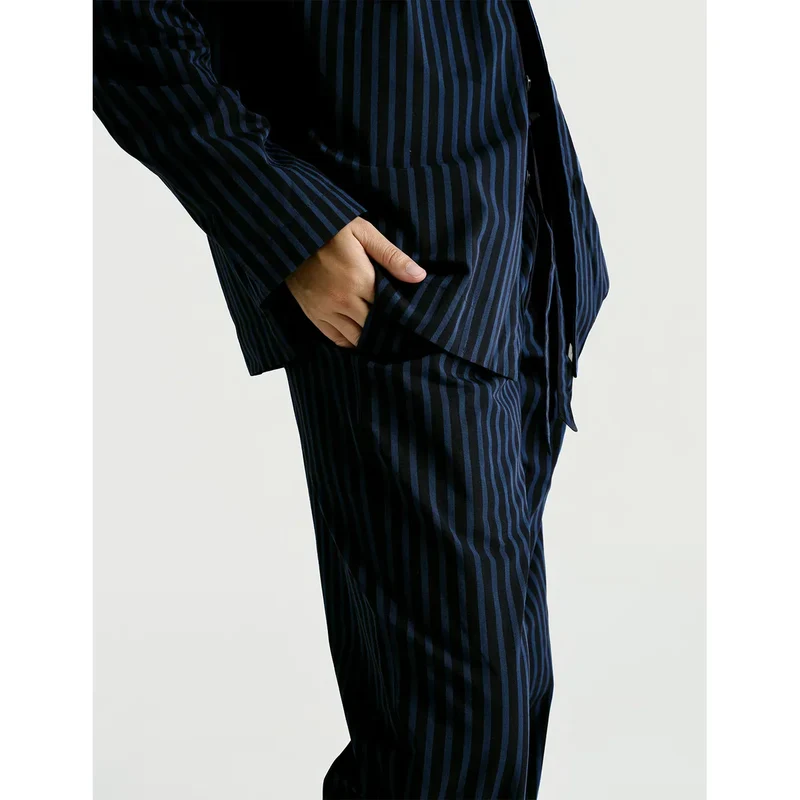 Long Sleeve & Pant Set — Navy Stripe