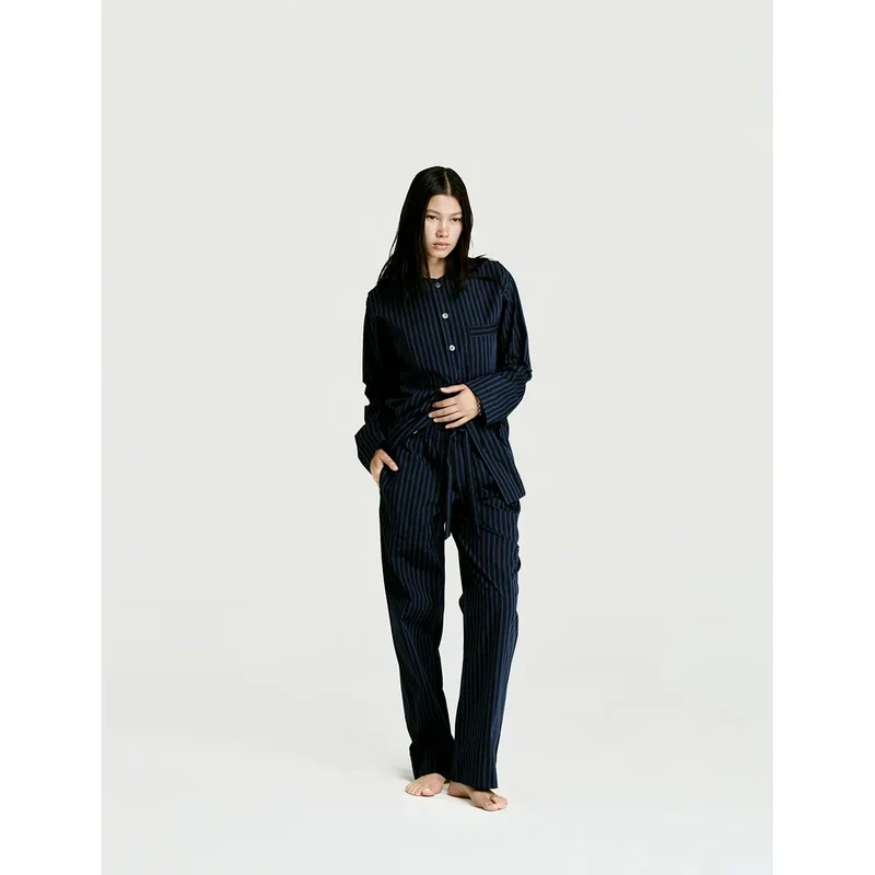 Long Sleeve & Pant Set — Navy Stripe