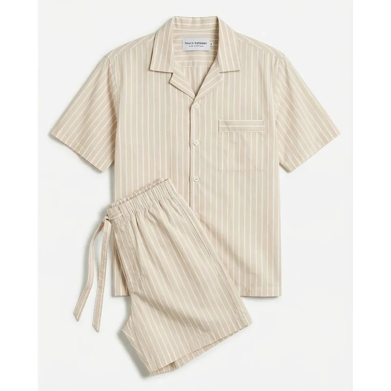 Short Sleeve & Short Set — Latte