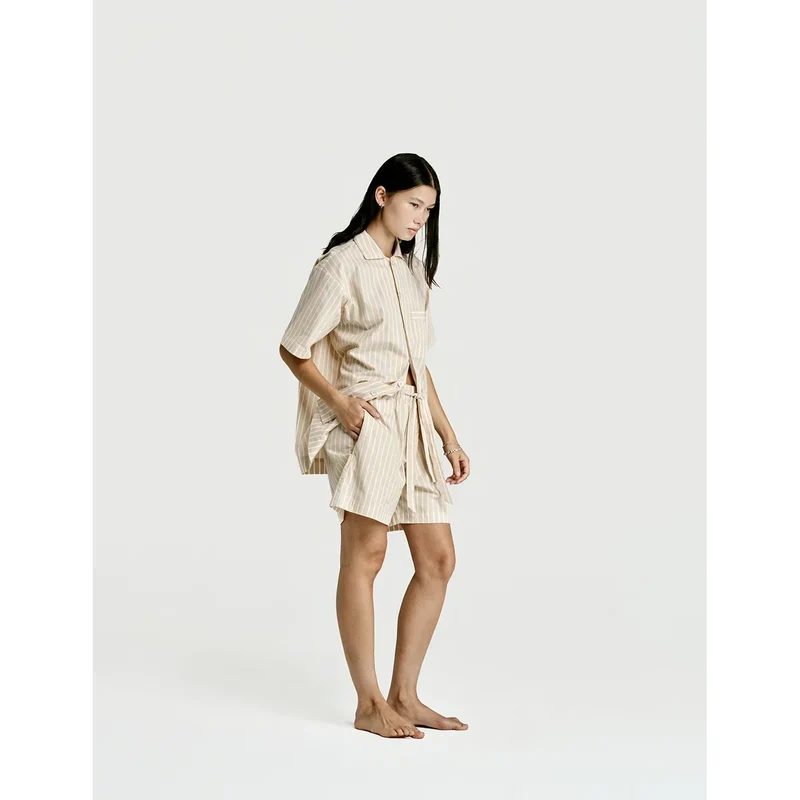 Short Sleeve & Short Set — Latte